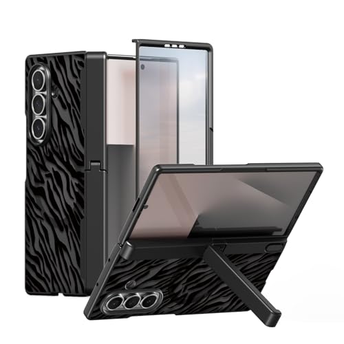 Rosarnnah Magnetic Samsung Galaxy Z Fold 7�p �P�[�X - Magsafe�Ή� - ���� [�X�N���[���v���e�N�^�[] [�q���W�ی�] [�L�b�N�X�^���h] - �t���{�f�B�ی�P�[�X - �u���b�N�[�u���v�����g �u���b�N