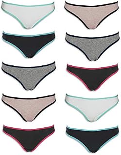 Emprella Cotton Underwear Women 10 Thong Pack - No Show Panties, Seamless Sexy