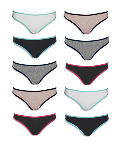 Emprella Cotton Underwear Women 10 Thong Pack - No Show Panties, Seamless Sexy