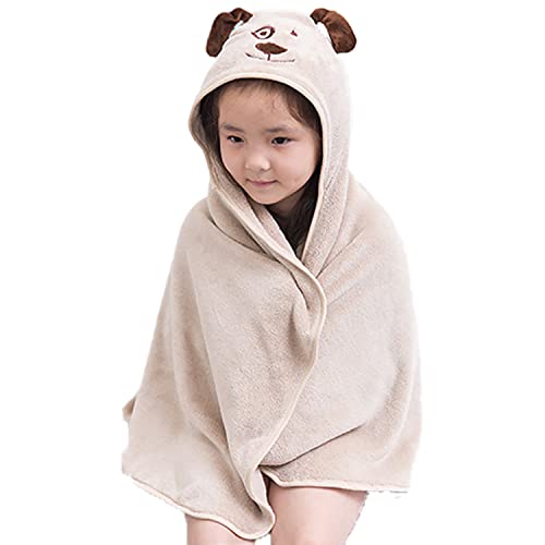 Xcdfvhq Bath Towels For Kids,Hooded Towel For Girls Boys,Toddlers Beach Towel With Hood 100% Cotton Highly Absorbent Coral Fleece Bathrobe (Dog) #TOP4