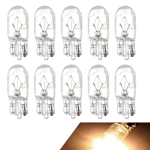 10 piezas Bulbo de auto T10 para tablero, blanco miniatura 1