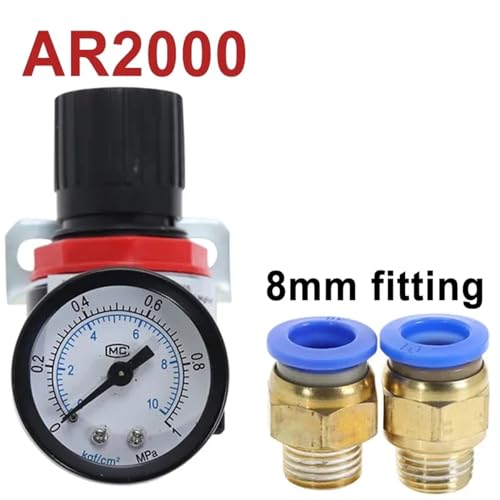 Régulateur AR2000 1/4" contre les variations de pression du compresseur d'air PC8mm - 5