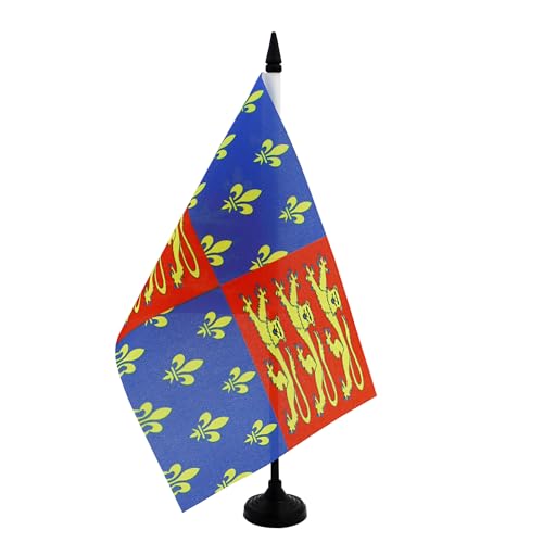 AZ FLAG - Drapeau De Table Roi Édouard III d'Angleterre 21x14 cm - Petit Drapeau Anglais Royal De Bureau 100% Polyester Avec Hampe De 25cm Et Socle En...