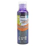 La pintura con purpurina lista para usar de pebéo es una nueva fórmula que ofrece aún más brillo y purpurina. Simplemente brillará todos tus proyectos y decoraciones. No se recomienda diluir los colores, ya que la adición de agua provoca una pérdida de concentración de purpurina. Esta pintura se puede utilizar para todos los papeles de gramaje, cartón, cartulina, madera y pasta de sal. Cumple con la norma ASTM D-4236.