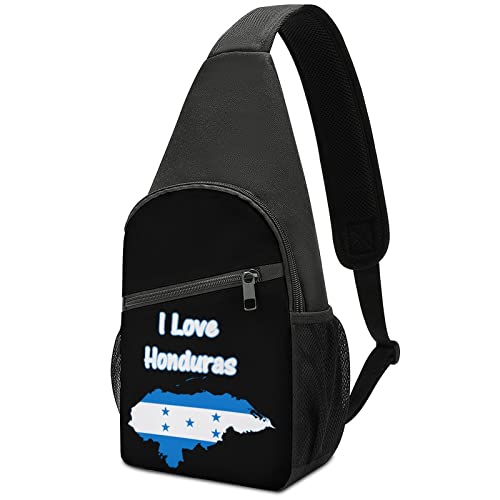 Honduras Flag Map Crossbody Shoulder Bag Sling Backpack Travel Hiking Daypack Casual Chest Pack For Women Man One Size
