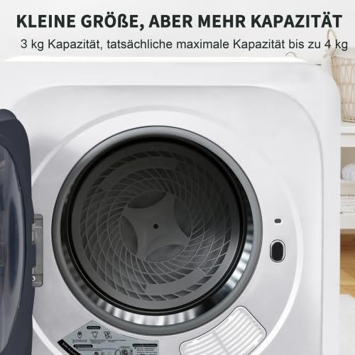 Secador de acero inoxidable con protección UV de gérmenes, capacidad de 4 kg, 850 W, 6 programas, montaje en pared, pantalla LED, 60 dB silencioso, moderno secador de aire para casa y apartamento