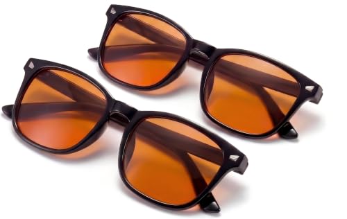 Image of 98.6% Blue Light Blocking Glasses for Computer Gaming Anti Eyestrain | Anti Harmful Blue Ray for Better Sleep, Amber High-definition Lens Anti Fatigue & Eye Strain, Lightweight Comfort Frames