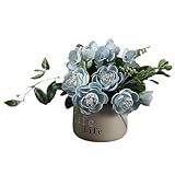 Photo Gallery hootnee pianta in vaso in ceramica di ortensia home decor fiori artificiali mini pianta in vaso mini pentole arredamento piante artificiali bonsai di fiori di simulazione fiore artificiale