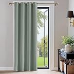 PONY DANCE Eyelet Curtain - Sage Green Blackout Curtain Thermal Insulated Door Curtain for Kid Adulte Room Window Drape for Living Room Bedroom, 1 Piece, 52 inch Width by 84 inch Depth