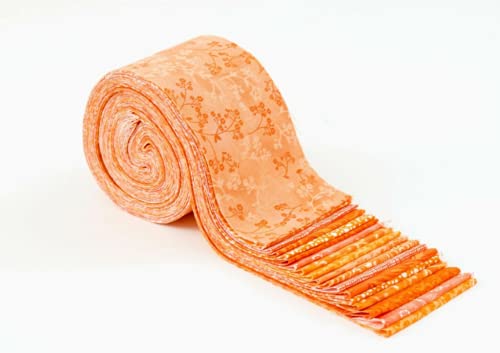 1 Set 18 Pcs 2.5" Fabric Precut Jelly Roll All Orange Color 100% Cotton Quilting Strips | #AA105DL