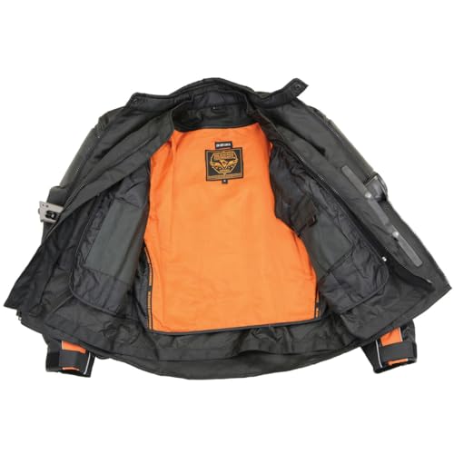 Image of NexGen SH2153 Men's Black CE Armored Motorcycle Textile and Leather Combo Jacket
