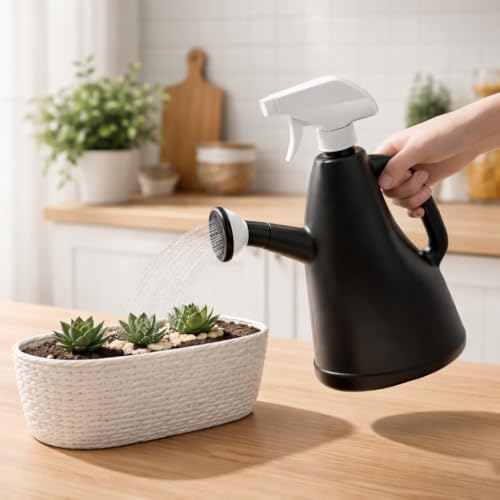 Image of Urban Upvan Watering Can 1L (Multicolor) with 500g Vermicompost | Plastic Garden Water Can with Sprinkler Spout | Lightweight, Durable, Ergonomic Handle | Indoor Outdoor Plant Care