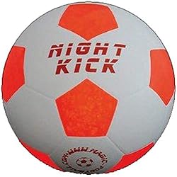 Pelota de futbol Night Kick 4 Balón de Fútbol que se Ilumina: El Original NIGHTKICK LED Interior se enciende cuando se patea – Brilla en la Oscuridad - Blanco/Rojo – tamano offz.5