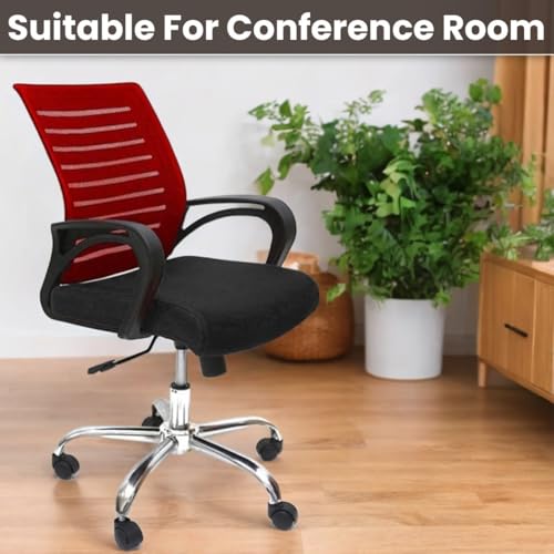 Image of Ngfc Office Chair for Home with Back Support Arm Rest 360 Degree Rotating Office Chair with Tilt Lock Mechanism High Comfort Seating Ergonomic Chair for Home & Office (2, Red)