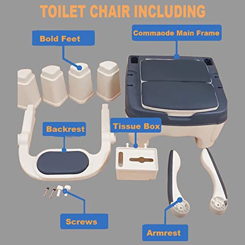 Qingluan Toilet Chair With Soft Backrest And Padded,Bedside Toilet, Commode Chair, Portable Toilets For Home Use, Suitable For People With Disabilities The Elderly & Others,Brown #TOP6