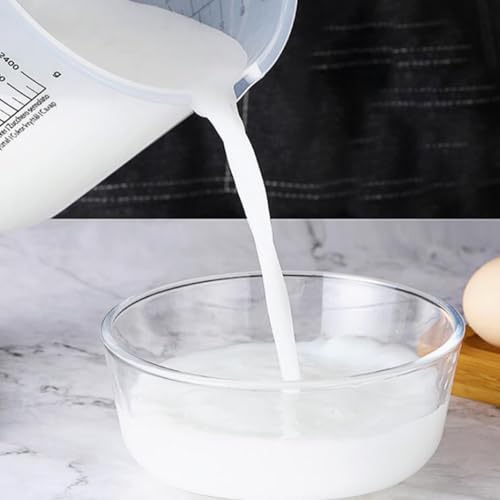 Tazón para mezclar con tapa y medidor PRETYZOOM plástico blanco miniatura 7