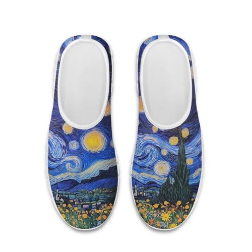 Image of Floral Sneakers for Women Colorful Art Shoes for Women Slip On Casual Work Shoes