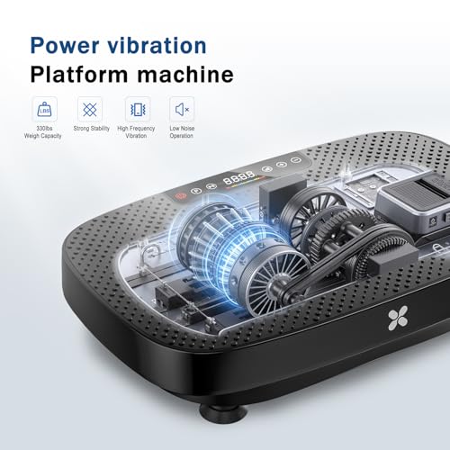 Image of Vibration Plate Exercise Machine, Vibrating Plate for Lymphatic Drainage, Shake Plate Whole Body Vibration Plate Platform, Fitness Equipment for Weight Loss Fat Burner for Women Men