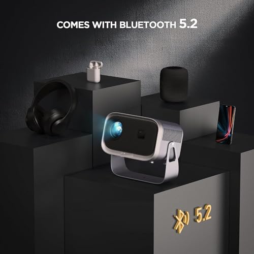 Image of TOPTRO Auto Focus F Style 720p Native Resolution Projector for Home 4K Support, 5000 Lumen (400 ANSI) Android 11 WiFi Bluetooth Inbuilt Netflix PrimeVideo Hotstar 3W Speaker HDMI USB 150 inch Max Display