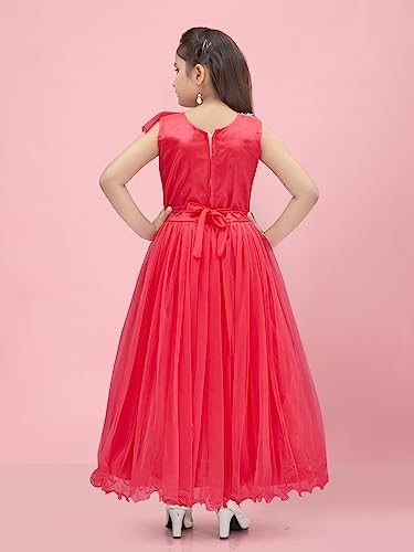 Image of Aarika Girls Gajri Color Self-Design Gown