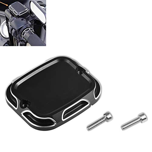 TUINCYN Motorcycle Brake Master Cylinder Cover Black Chrome CNC Aluminium Fits Harley Davidson Touring Softail Dyna and Trike (Pack of 1)