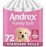 Andrex Family Soft Toilet Roll - 72 Toilet Rolls, 2-Ply, Bulk Buy, Fragrance Free, FSC Certified