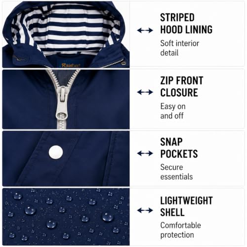 Image of iXtreme Boys Rain Jacket - Lightweight Waterproof Hooded Rain Coat for Boys - Windbreaker Jacket for Outdoor Play & Travel