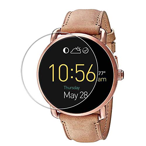 Screen Protector Compatible With Fossil Q Wander Gen 2, (3 Pack) Tempered Glass 2.5D &9H Hardness, Anti-Scratch, Full Coverage Bubble-free Watch Protective Film