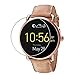 Screen Protector Compatible with Fossil Q Wander Gen 2, [3 Pack] Tempered Glass [2.5D &9H Hardness] [Anti-Scratch] Full Coverage Bubble-Free Watch Protective Film - [Permanent Warranty Replacement]