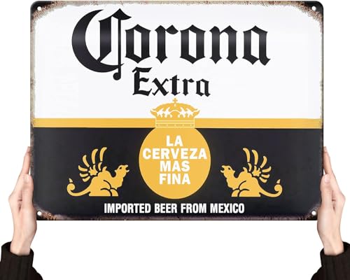 Corona Beer Signs | Man Cave Decor | Bar Vintage Metal Tin Signs | Garage Retro Home Decor | Poster da parete divertente cose interessanti per casa negozio camera caffè 30,5 x 40,6 cm