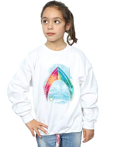 Absolute Cult DC Comics Girls Aquaman Mera Logo Sweatshirt White 12-13 years