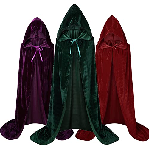 UAZIHEEY Adults Sarah Sanderson Hooded Cloak Cape Sisters Womens Halloween Cosplay Costume Velvet Robe Purple XLarge