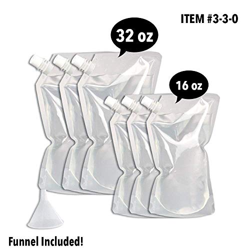 Concealable And Reusable Cruise Flask Kit - Sneak Alcohol Anywhere - 3 x