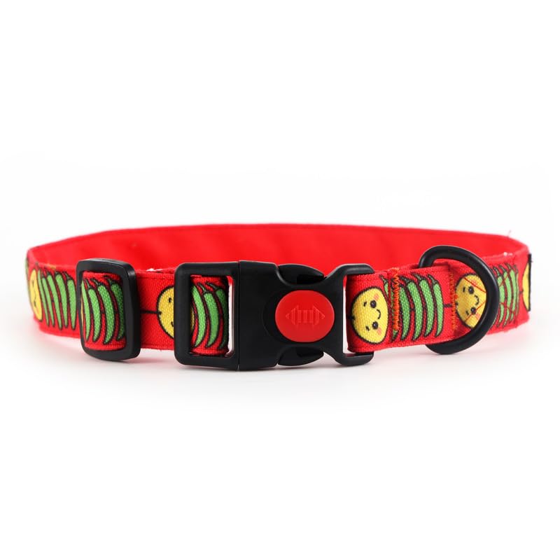 Image of Lana Paws Nimbu Mirchi, Nazar Na Lage, Evil Eye Fabric Dog Collar Belt for Small Dogs
