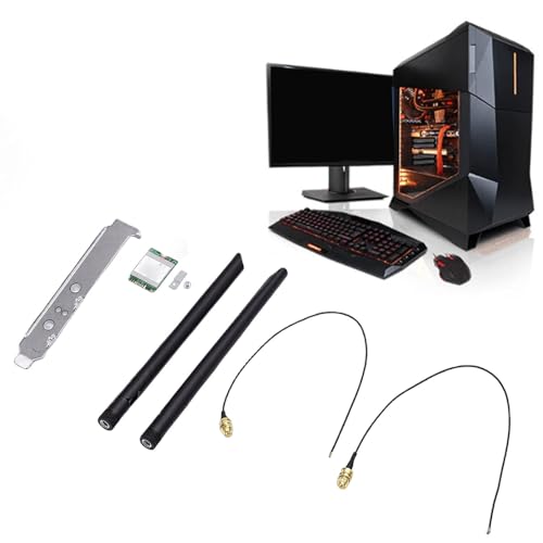 XUMIUZIY Tarjeta WiFi 6E MT7920 Chipset 1800Mbps Dual Band 2.4GHz 5GHz con 8dBi Antenas, para Portátiles Winos 10 11 Interfaz M.2 2230 A E miniatura 2