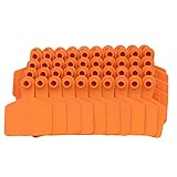 Livestock Identification Blank Ear Tags for Goats Sheep Cattle Cows Pigs 100 Packs TPU Precision Ear Tags (cattle, orange)