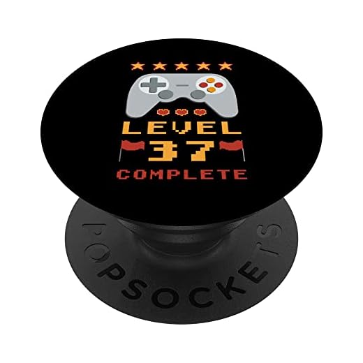 37 cumpleaños Nivel 37 completo PopSockets PopGrip Intercambiable