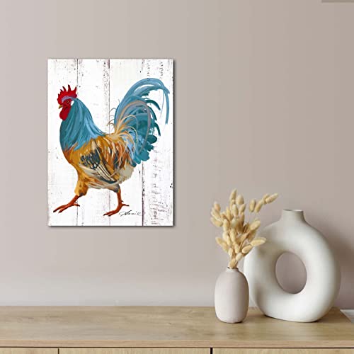 Rooster Kitchen Canvas Wall Art: Rustic Farmhouse Painting Poster - Chicken Artwork Decoration For Home Living Room Bedroom, Framed Picture Prints Decor Ready To Hang (10"X 15") #TOP7