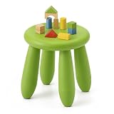 Relaxdays Kinderhocker, 26 cm Sitzhöhe, abwischbar, leicht, formstabil, Sitzhocker für Kleinkinder, Kunststoff, grün