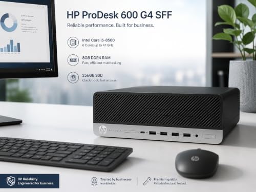 HP ProDesk 600 G4 SFF Desktop Computer, Core i5-8500, 256GB SSD(Renewed) - 1