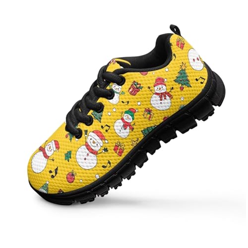Kids Christmas Sneaker Cozy Lightweight Lace-Up Running Shoes for Litter Kids Breathable Anti-Skid Shoes for Big Kid US 11-5