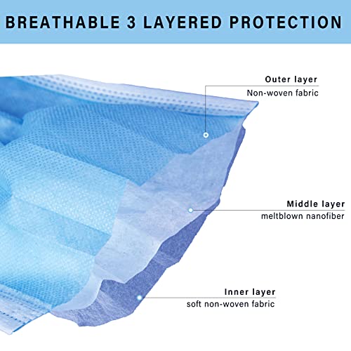 Image of Borje Multicolor Disposable Face Masks 100 Pcs 5 Colors Face Mask 3 Ply Protection Masks