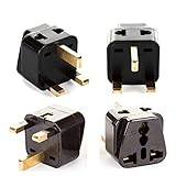 UK, Hong Kong Travel Adapter Plug, OREI Adaptor 2 in 1, For Botswana, England, UAE, Dubai - Safe Grounded Connection - Universal Socket - 4 Pack