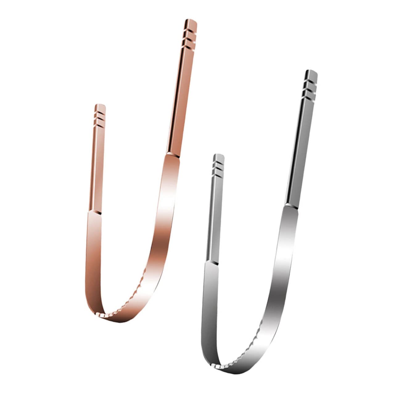 FOYTOKI 2Pcs Stainless Steel Tongue Scraper Oral Care Tool for Adults Deep Cleansing for Bad Breath Durable and Safe Tongue Cleaners