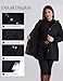 Hanna Nikole Women's Hooded Rain Jacket Plus Size Warm Fleece Waterproof Outdoor Long Rain Coat Black Windbreaker Pockets 3X