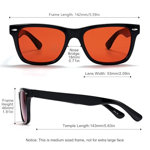 Image of ViewJoy Sleep Glasses 99.9% Blue Light Glasses Dual AR Coatings Amber Orange Lens for Computer Gaming Reduce Eyestrain