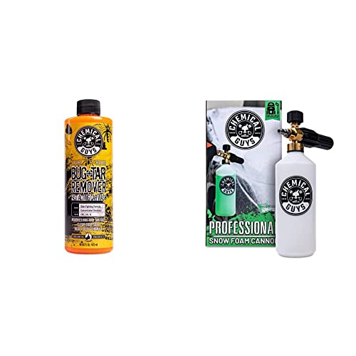 Chemical Guys CWS_104_16SKF Super Suds Kit - Bug and Tar Remover Car Wash Soap, 16 fl oz + TORQ Professional Snow Foam Cannon & Snubby Spray Foam Gun, Works with Pressure Washer - 3 Items