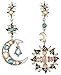 Produktbild SUNMUCH 1 Paar Fashion Frau attraktives Diamanten Sonne Mond Gott Form Asymmetrische Ohrringe