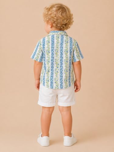 Image of A.T.U.N. (ALL THINGS UBER NICE) Boys 100% Cotton Printed Shirt | Half Sleeve Smart Casual Shirt for Kids | Soft Breathable Button Placket Top