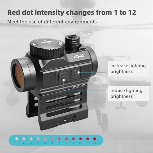 Image of BINOCK Reflex Red Dot Sight for Rifles, 2 MOA Red Dot Optics Motion Awake, 12 Brightness Adjustment Red Dot Scope with 2 Mount Options, Shock Dust Fog Resistant (RD-02)